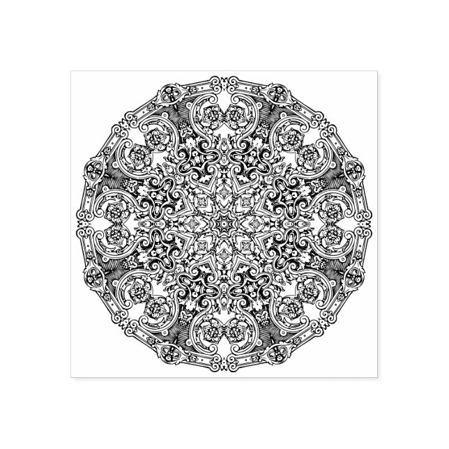 Ornamental Mandala Gummistempel (Prägung)