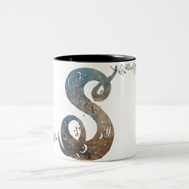 Ornamental Script Letter S Mug (Centre)
