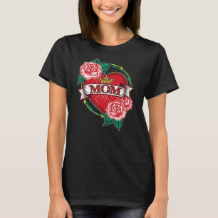 Ornamental Tattoo Style Herzlich Mama T-Shirt
