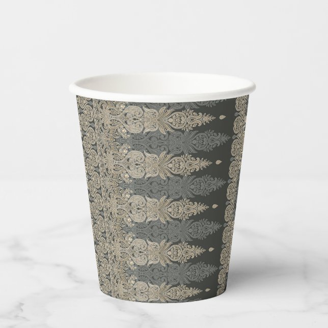 Ornamental Traditional Paisley design Pappbecher (Vorderseite)