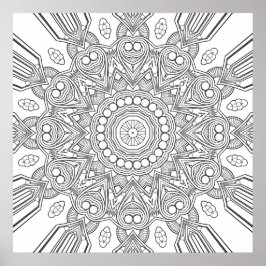 Ornamentale geometrische Mandala mit facettierten Poster