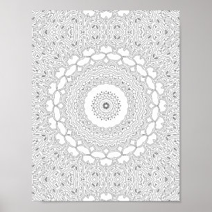 Ornamentale Herz-Filigran-Farbseite Kunstwerk Poster