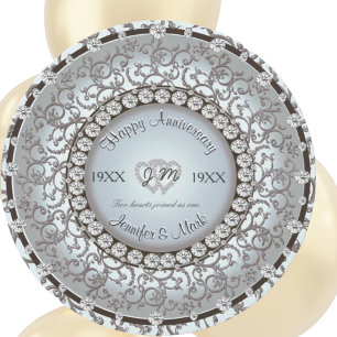 Ornamentale Jubiläums-Diamant-Monogramm Einladung