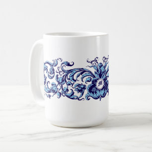 Ornamentales Blattwerk-Ranken-Monogramm aus dem 17 Kaffeetasse