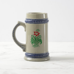 Ornamentales Blumen-Blumendesign – Elegant Bierglas