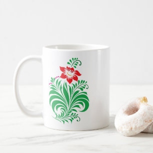 Ornamentales Blumen-Blumendesign – Elegant Kaffeetasse