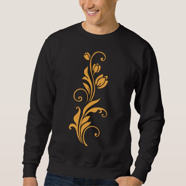 Ornamentales Blumenblumendesign  Sweatshirt (Vorderseite)