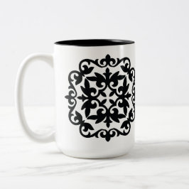 Ornamentales Blumendesign Zweifarbige Tasse