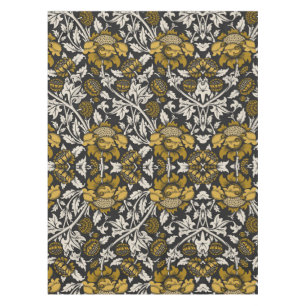 Ornamentales Blumenmuster mit großen goldenen Blum Tischdecke