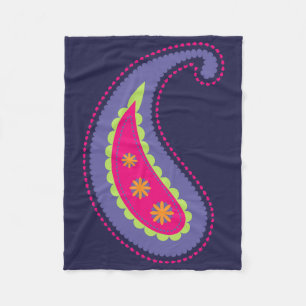 Ornamentales Boho-Blumenmotiv Fleecedecke