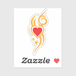 Ornamentales florales Herz-Tattoo Aufkleber