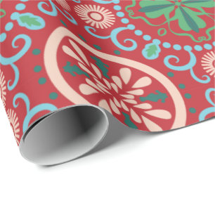 Ornamentales geometrisches Muster mit kreisförmige Geschenkpapier