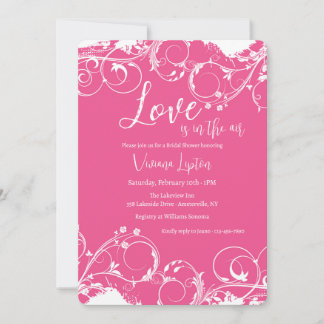 Ornamentales Hot Pink Einladung