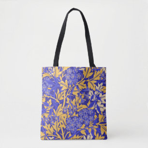 Ornamentales lebhaftes Blau und Goldgelb Tasche