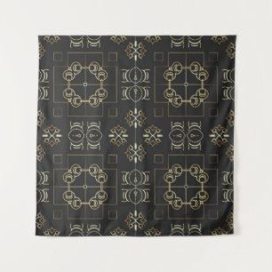 Ornamentales Medaillon Geometrischer Quadrat-Teppi Wandteppich