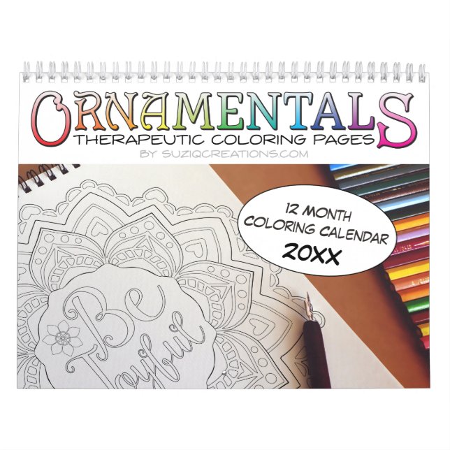 OrnaMENTALs 12-monatige therapeutische Farbseiten Kalender (Titelbild)