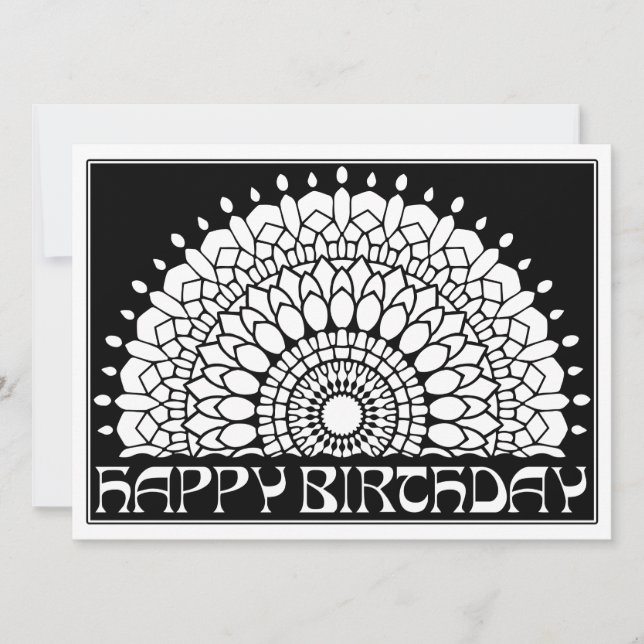 OrnaMENTALs Happy Birthday Mandala Farbe Ihre eige Karte (Vorderseite)