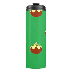 Ornamente auf Grün Thermosbecher