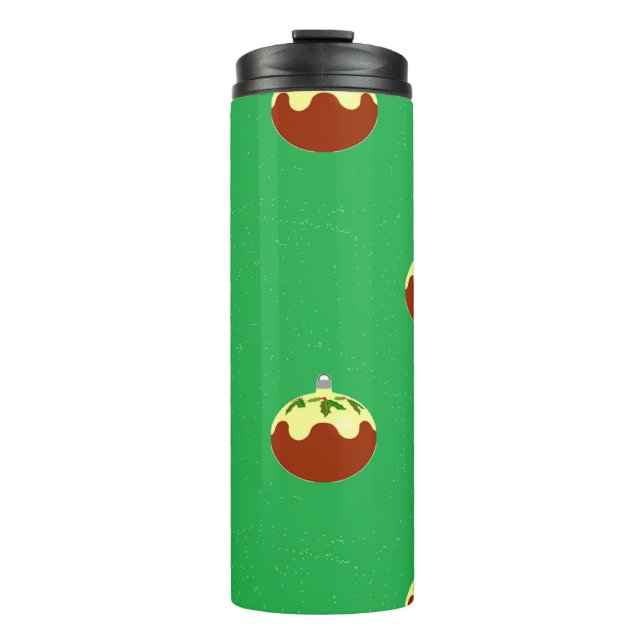 Ornamente auf Grün Thermosbecher (Vorderseite)