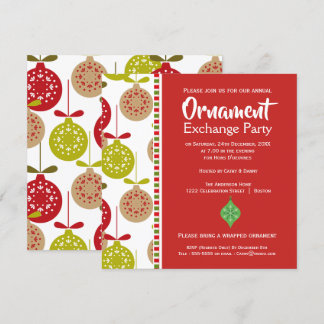 Ornamente Austausch Party Weihnachts-Einladung Einladung