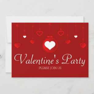 Ornamente des Roten Herzens Valentine Party Einlad Einladung