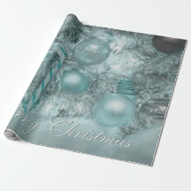 Ornamente Frohe Weihnachten Aquamarinen Grüne Bäum
