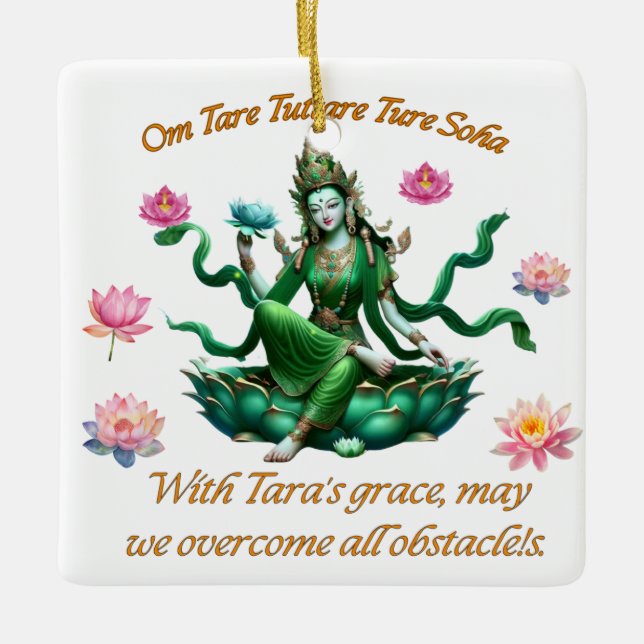 Ornamente/Grüne Tara Keramikornament (Vorderseite)