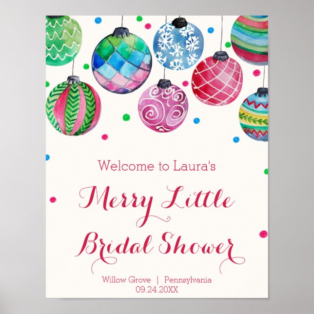 Ornamente Merry Little Brautparty Willkommen Poster (Vorne)