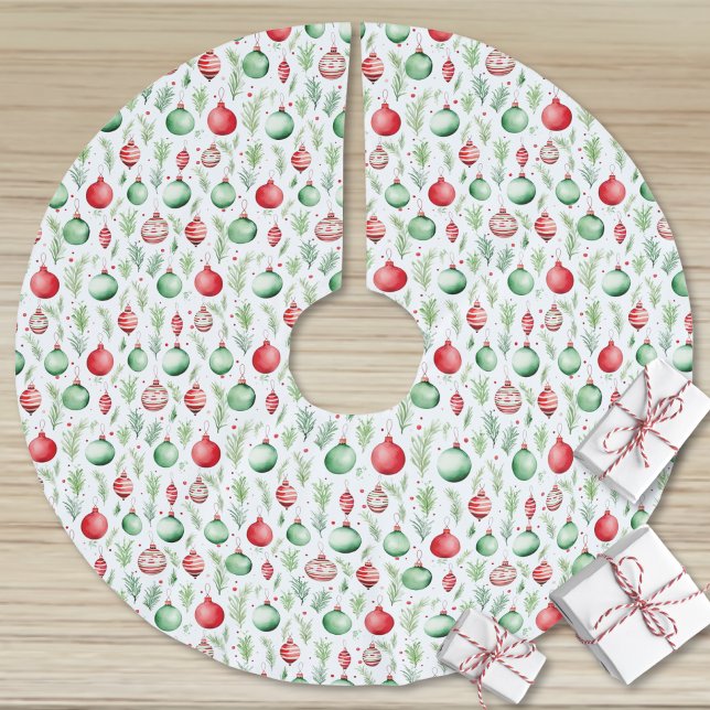 Ornamente Muster Weihnachten Polyester Weihnachtsbaumdecke (Ornaments Pattern Christmas Brushed Polyester Tree Skirt)