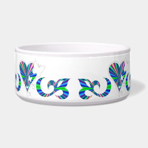 Ornamente Regenbogenherz mit Schmetterling und Lil Napf