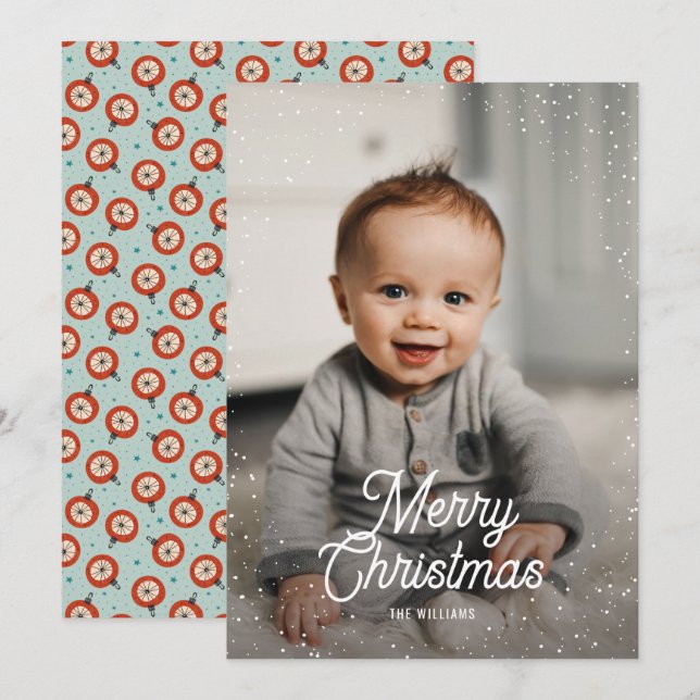 Ornamente Schnee Foto Weihnachten (Vorne/Hinten)