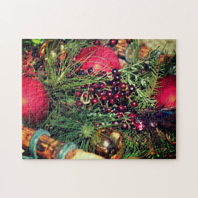 Ornamente und Beeren Weihnachtsfeiertag (Horizontal)