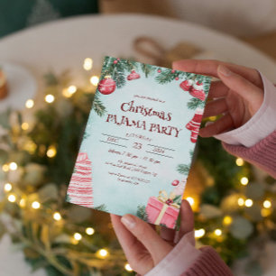 Ornamente und Präsentationen Weihnachts Pajamas Pa Einladung