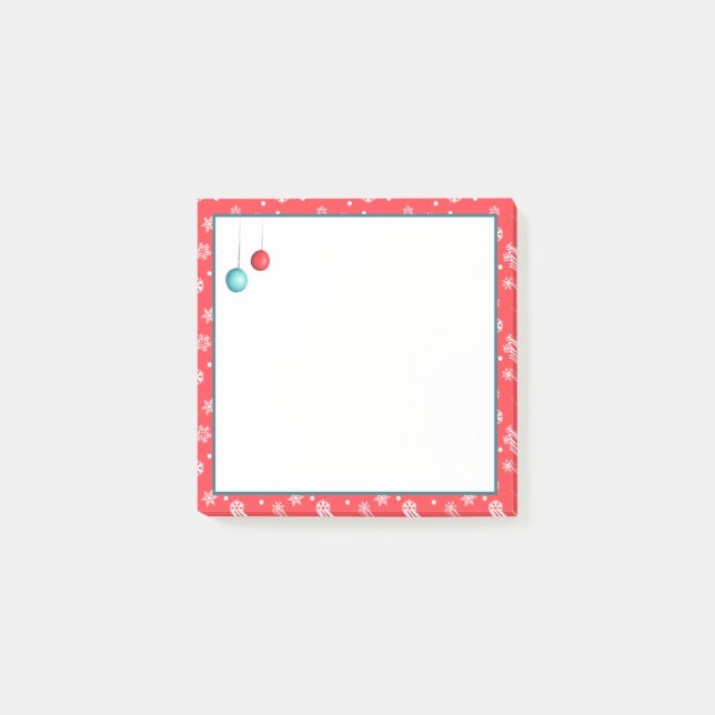 Ornamente und Schneeflocken Weihnachten Post-it Klebezettel (Vorderseite)
