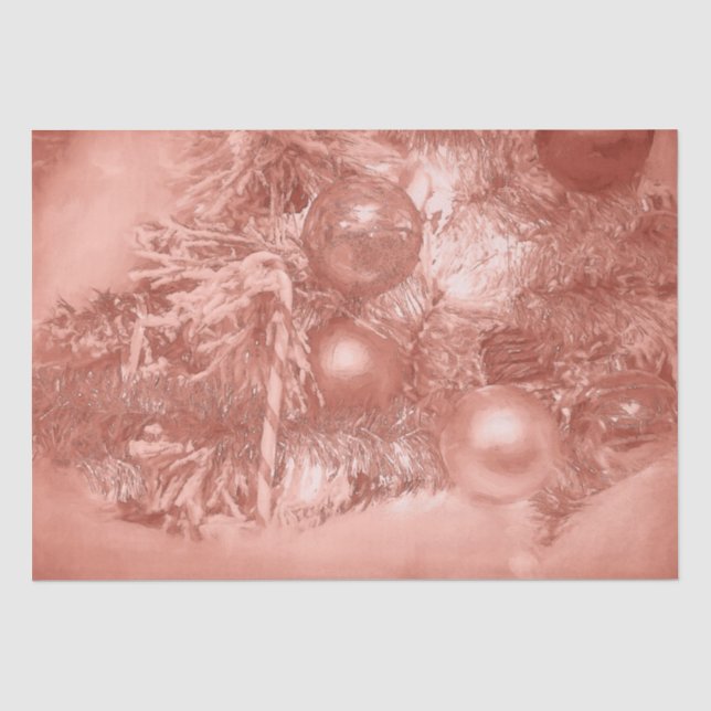 Ornamente Weihnachten Rose Goldener Urlaub Seidenpapier (Vorderseite)