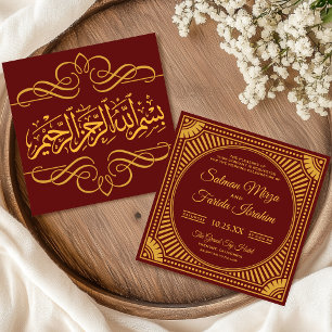 Ornat Bismillah Carré musulman Faire-part de maria