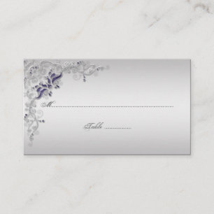 Ornat Violet Argent Floral Fils Placer les cartes
