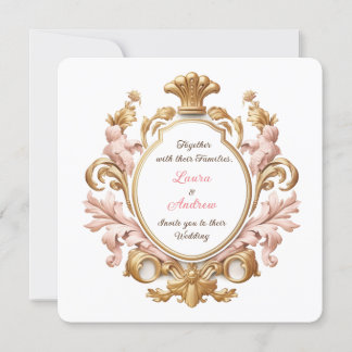 Ornate Baroque Floral Rococo Romance Wedding Einladung