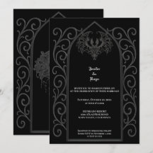Ornate Border gotische Hochzeitseinladung