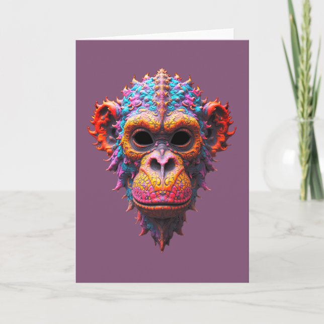 Ornate Chimp Mask Karte (Vorderseite)