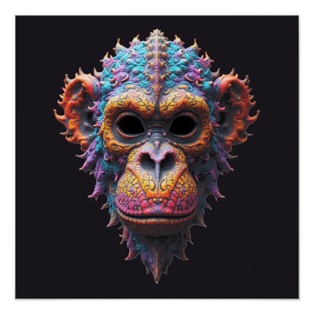 Ornate Chimp Mask Poster (Vorderseite)