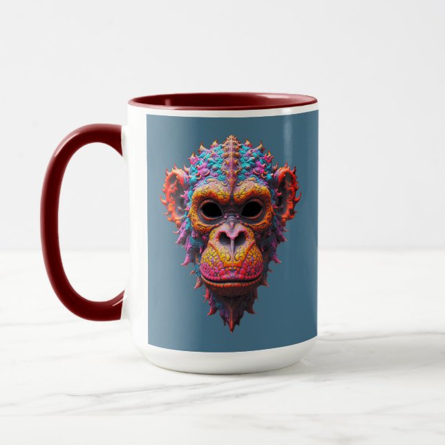 Ornate Chimp Mask Tasse (Links)