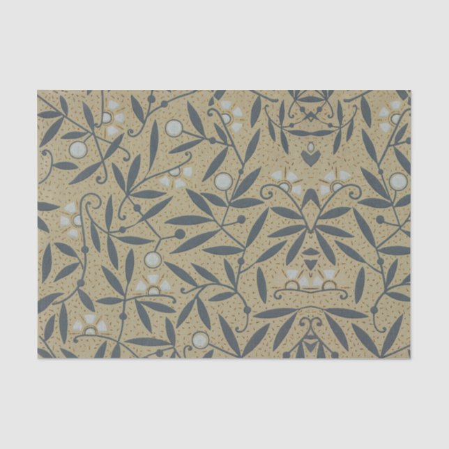 Ornate floral pattern with dark blue vines  seidenpapier (Vorderseite)