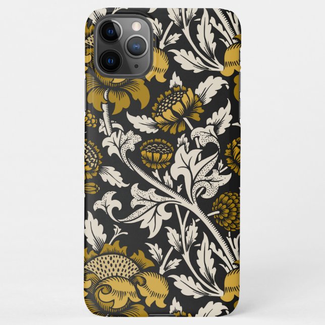 Ornate floral pattern with large gold flowers  iPhone hülle (Rückseite)