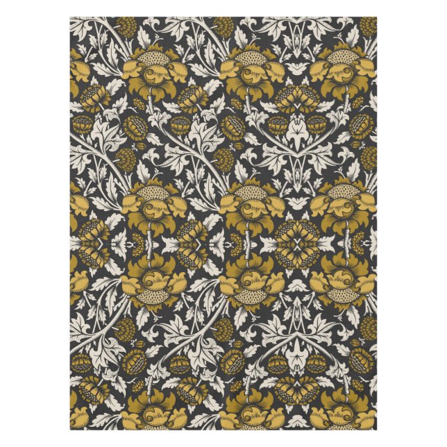 Ornate floral pattern with large gold flowers  tischdecke (Vorderseite)
