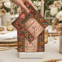 Ornate Florale Herz-Valentinsfeier