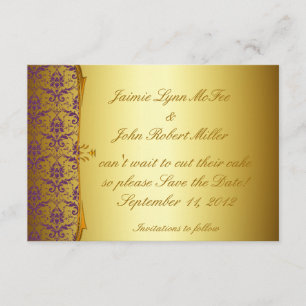 Ornate Formal Purple Gold Enregistrer les cartes d