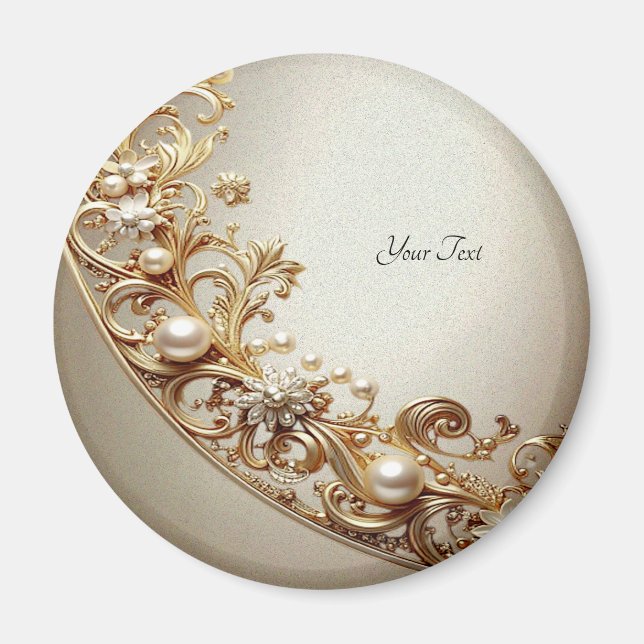 Ornate Gold Flourish Magnet (Vorne)