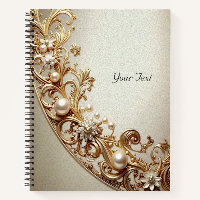 Ornate Gold Flourish Notebook Notizbuch (Vorderseite)
