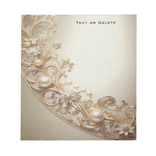 Ornate Gold Flourish Notepad Notizblock (Vorderseite)